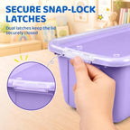 GAMENOTE 6 Quart Storage Bins with Lids, Macaron 6 Pack, Stackable Boxes - Image 3