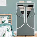 SORCEDAS Portable Closet Wardrobe with Hanging Rods Shelves Clothes Storage - Image 2