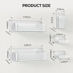 Nieifi Adhesive Shower Shelves, Clear, 5 Pieces - Image 2