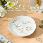 InnoBeta Jewelry Tray, Initial Ring Dish, Ceramic Trinket Dish, Letter T - Image 3