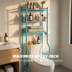 GloTika 3-Tier Over Toilet Storage, Anti-Tilt, 64" H, Blue - Image 4
