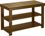 Pipishell 3 Tier Bamboo Shoe Rack Bench for Entryway, Yellow Brown by Pipishell
