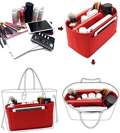 LEXSION Felt Purse Organizer Insert, Tote Bag Shaper Dividers with 5 Sizes - Image 6
