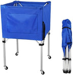 Volleyball Ball cart with Wheels Portable Basket Storage Cart 37in x 26in x 26in Garage Sports Equipment Organizer Volleyball Basketball Soccer Toy Blue - Image 4