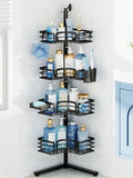 HapiRm Corner Shower Caddy Stand - 4-Tier Adjustable Shower Shelves, Black by HapiRm