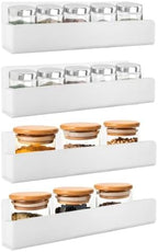 9 Inch Acrylic Spice Rack Wall Mount, White, 4 Pack by Douildhaiy