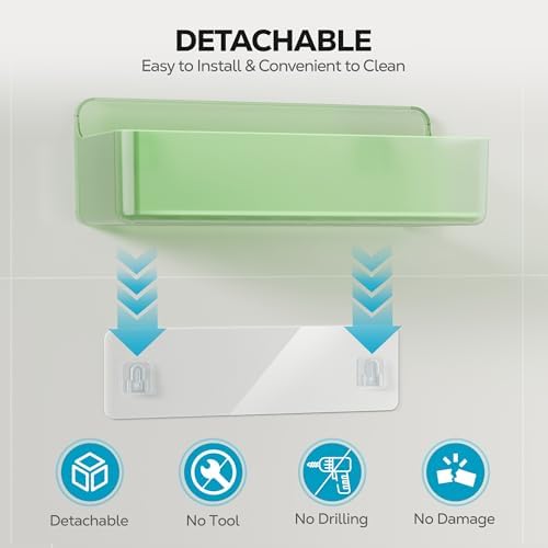 Nieifi Adhesive Shower Shelves, Green, 5 Pieces - Image 5