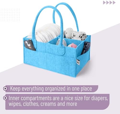 Mr. Pen- Baby Diaper Caddy Organizer, Blue - Image 4