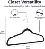 Amazon Basics Slim Velvet Non-Slip Space Saving Suit Clothes Hangers, Closet Organizer, Black, 50-Pack - Image 6