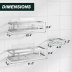 Youvip Adhesive Shower Caddy, Silver, 3 Pack - Image 2