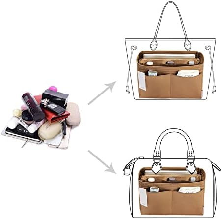 ZTUJO Purse Organizer Insert, Felt Bag Organizer with Metal Zipper, Handbag & Tote Shaper, For Speedy Neverfull Tote, 7 Sizes - Image 4