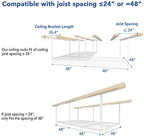 FLEXIMOUNTS 4x8 Overhead Garage Ceiling Storage Rack, 2 Pack, White - Image 5