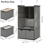 GRANNY SAYS 4-Shelf Hanging Closet Organizer with Drawer, Foldable Storage | Dividers Closet Hanging Organizer, No-Sag Support, Keeps Clothes Neat, Folds Flat, Fits RV, Dorm & Small Closets, Grey - Image 3