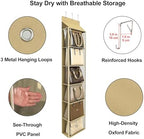 Lirex Over The Door Purse Organizer & Purse Shelf for Closet – Handbag Storage Organizer with Purse Hanger. Perfect for Scarves, Hats, and Leggings. S (11.8'' x 5'' x 51.6''), Khaki - Image 3