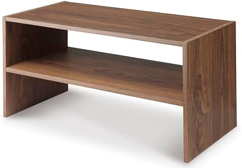 Whitmor Wood Stackable 2-Shelf Shoe Rack, Walnut, 31 inches，2 Pack - Image 4