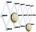 WEBI Accordion Wall Hanger,Expandable Wooden Coat Rack Wall Mounted,Accordion Hat Rack for Wall,Accordion Hook Rack for Hats,Caps,16 Peg Hooks,Black on White by WEBI