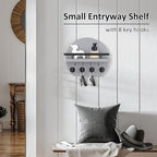 Nekon Key Holder for Wall, 9.8 Inch Round Wall Decor, Gray - Image 5