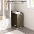 SOLEDI Large Double Laundry Hamper with Lid, Collapsible Clothes Hamper 2 section with Removable Bags, Space-Saving Laundry Basket for Bedroom, Dorm, College - Image 5