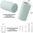 Fast-Drying Diatomite Toothbrush Holder - Bathroom Countertop Organizer Stand for Toothpaste, Makeup Brushes, Razors & Accessories (Mint Green) - Image 3