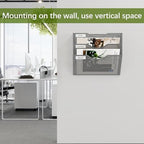 EasyPAG 3 Pocket Mesh Wall File Organizer, Hanging Paper Folder Holder with Classify Label, Vertical Wall Mount Mail Organizer for Office Home Classroom, Silver - Image 4