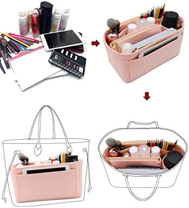 LEXSION Felt Purse Organizer Insert, Tote Bag Shaper Dividers with 5 Sizes - Image 6