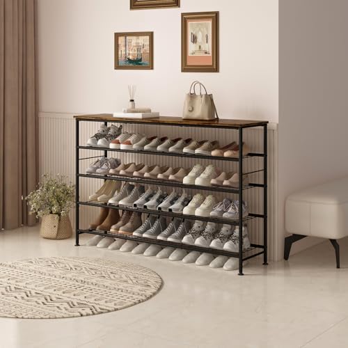 SUOERNUO 5 Tier Extra Long Shoe Rack Organizer Storage for Closet Entryway - Image 2