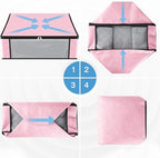 HomeHacks 3-Pack Clothes Organizer Storage Bags, 35L Storage Bins, Pink | Foldable Storage Box Container with Zippers, Clear Window, Reinforced Handles for Closet, Dorm, Pillows, Bedding, Sweater - Image 3