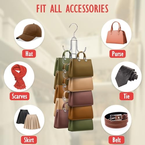 Purse Organizer for Closet: Upgraded Purse Hanger with 10 Big Hooks - Image 6