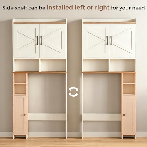 Homhedy Wooden Over The Toilet Storage Cabinet with Barn Door - Image 5