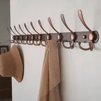 Dseap Coat Rack Wall Mount - 38” Long 10-Tri-Hooks Heavy Duty Coat Hanger Rail Wall Hooks for Hanging Coats Hats Clothing Clothes Purse Mudroom Entryway, Antique Copper, Pack of 2 - Image 4