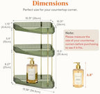 Lifewit 3 Tier Corner Bathroom Counter Organizers and Storage, Green - Image 2