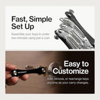 KeySmart Original Key Holder - Compact Key Organizer for Key Chain, Minimalist Clutter-Free EDC Keychains Key Ring, Black, 8 Keys, 2 Pack - Image 4