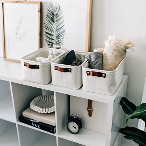 OrganiHaus 12x8in Canvas Storage Baskets, 6 Pack - Fabric Bins for Shelves - Image 4