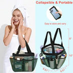 Fammart Mesh Shower Caddy Portable for College Dorm Room Essentials, Odorless Polyester Large Shower Tote Bag with Dual Handles, 8-Pocket Quick-Dry Toiletry Organizer for Travel, Beach, Camping, Gym - Image 2