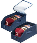 Livelab Hat Organizer for Baseball Caps, Hat Storage Boxes, Blue 2Pcs by LIVELAB