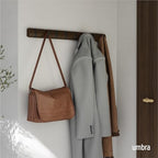 Umbra Flip Coat Rack, Wall Mount 8-Hook, Space Saving, Walnut/Black - Image 2
