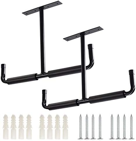 Overhead Garage Storage Hooks, Heavy Duty Ceiling Mount Rack, 2 Pack Black by Ihomepark