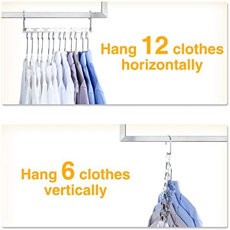 HOUSE DAY 12 Pack Space Saving Hangers for Clothes, Metal Magic Hanger | Heavy Duty Hanger Organizer 30 Lbs Capacity, Sturdy Multi Hangers, Closet Space Saver Closet Organizers and Storage Dorm Room - Image 5