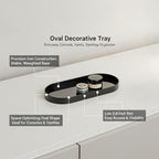 Oval Iron Decorative Tray, Black Metal Catchall for Entryway, Vanity, and Desk Organization - Image 5
