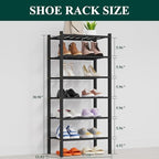Smiry Bamboo Shoe Rack, 8 Vertical Slats, 6 Tier - 17.3" Wide, Black - Image 2