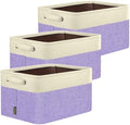 BALEINE 3 Pack Fabric Closet Storage Bins for Shelves, Linen Closet Organizers and Storage, Decorative Baskets for Organizing, Shelf, Clothes, Home, Office (Lavender, 15''x11''x9.5'') by BALEINE