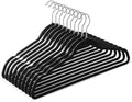 TIMMY 50 Pack Plastic Clothes Hangers, 17.7 in, Black, Non-Slip, Heavy Duty | ABS plastic construction, Non-slip grip, 360° swivel hooks, 0.2 in slim profile, 10 lb capacity by TIMMY