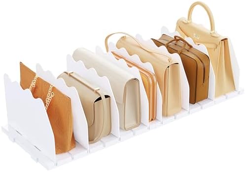 SPACEKEEPER Shelf Divider for Closet, Adjustable Purse Organizers, White by SPACEKEEPER