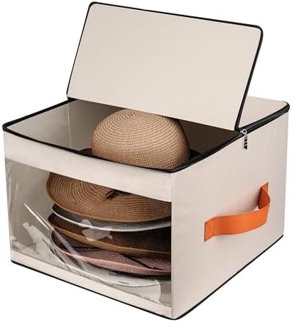 kushon Upgraded Hat Storage Box for Women & Men,Closet Hat Boxes Organizer Bag with Dustproof Lids,Cowboy Hat Box,Hat Carrier Case For Travel by kushon