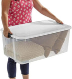 Sterilite 16-Pack Ultra Latching Box, Storage Bins with Lids, Clear Plastic, 116 Quart - Heavy-Duty Organizing Containers for Closet, Bathroom, and Office - Image 6