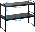 Expandable Cabinet Shelf Organizer, Adjustable kitchen Countertop Storage by X-cosrack