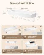 Key Holder Wall Mount Magnetic Adhesive, Key Hooks Rack with Shelf - Image 3