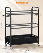 EXTCCT Ball Storage Rack with Wheels for Garage, Sports Equipment Organizer - Image 2