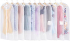 Carbrea 12 Pack Translucent Garment Bags for Hanging Clohes - 24" x 49" by Carbrea