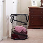 Household Essentials 2026 Pop-Up Collapsible Mesh Laundry Hamper | Black, 25" H - Image 3